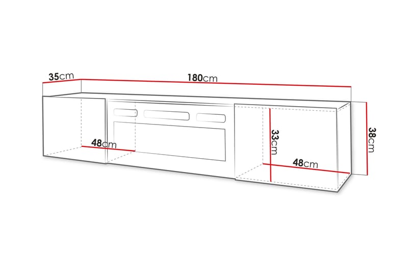 Kanak Tv-bänk 180 cm - Vit - Möbler - Tv möbel & mediamöbel - TV bänk & mediabänk