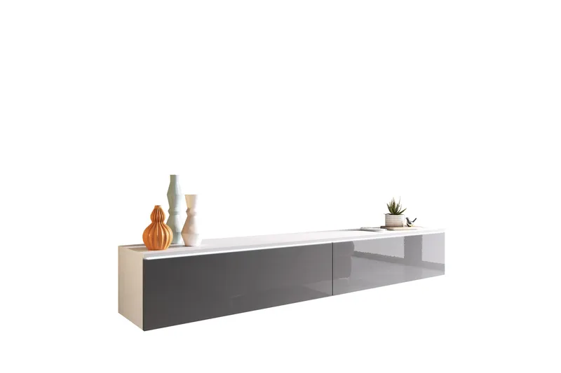 Kanak Tv-bänk 180 cm - Vit/Grå - Möbler - Tv möbel & mediamöbel - TV bänk & mediabänk