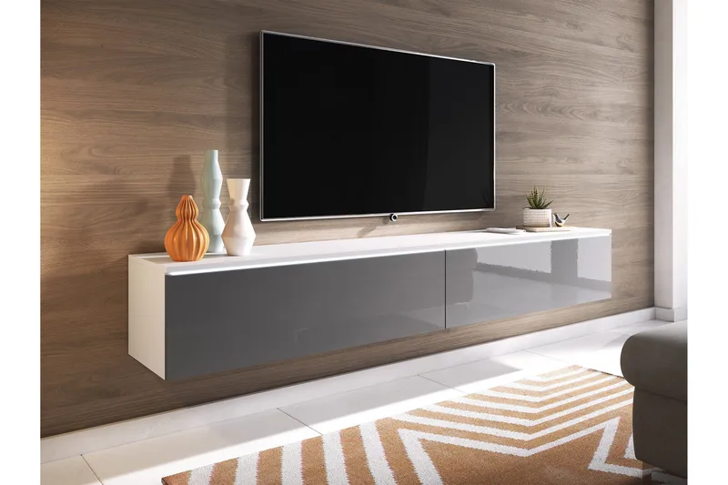 Kanak Tv-bänk 180 cm - Vit/Grå - Möbler - Tv möbel & mediamöbel - TV bänk & mediabänk