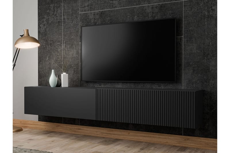 Kangana Tv-bänk 200 cm - Svart - Möbler - Tv möbel & mediamöbel - TV bänk & mediabänk
