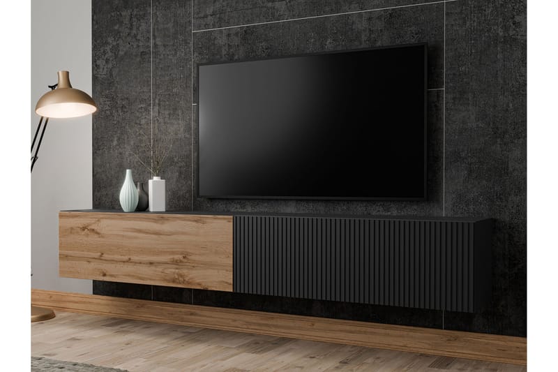 Kangana Tv-bänk 200 cm - Svart - Möbler - Tv möbel & mediamöbel - TV bänk & mediabänk