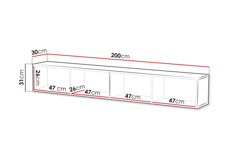 Kangana Tv-bänk 200 cm - Svart - Möbler - Tv möbel & mediamöbel - TV bänk & mediabänk