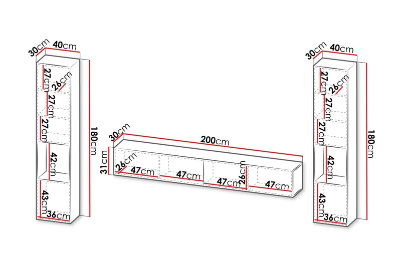 Kangana Tv-möbelset - Beige - Möbler - Tv möbel & mediamöbel - TV-möbelset
