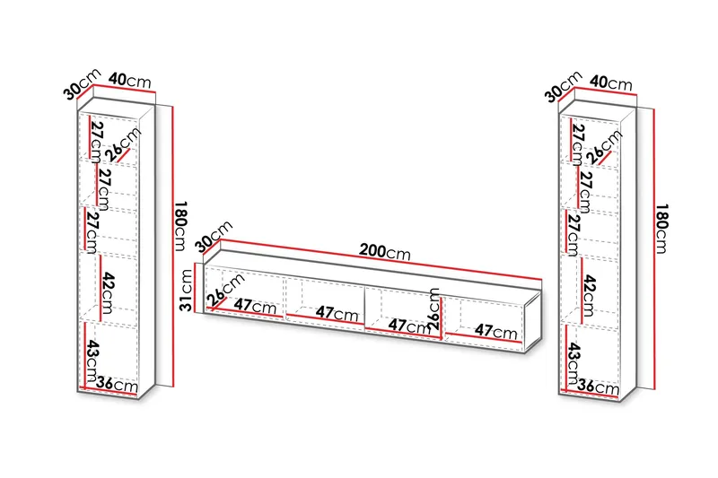 Kangana Tv-möbelset - Beige - Möbler - Tv möbel & mediamöbel - TV-möbelset
