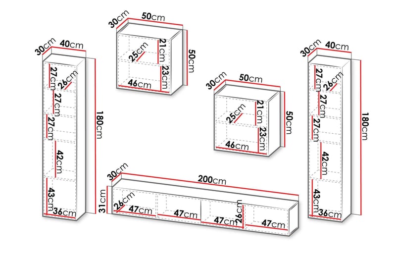 Kangana Tv-möbelset - Beige - Möbler - Tv möbel & mediamöbel - TV-möbelset