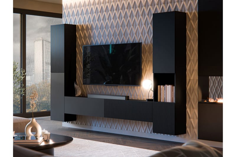 Kangana Tv-möbelset - Svart - Möbler - Tv möbel & mediamöbel - TV-möbelset