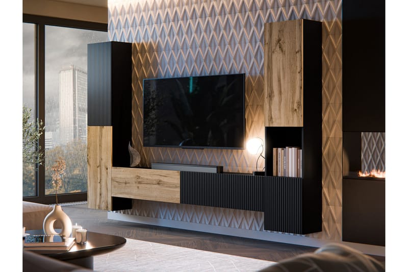 Kangana Tv-möbelset - Svart/Brun - Möbler - Tv möbel & mediamöbel - TV-möbelset