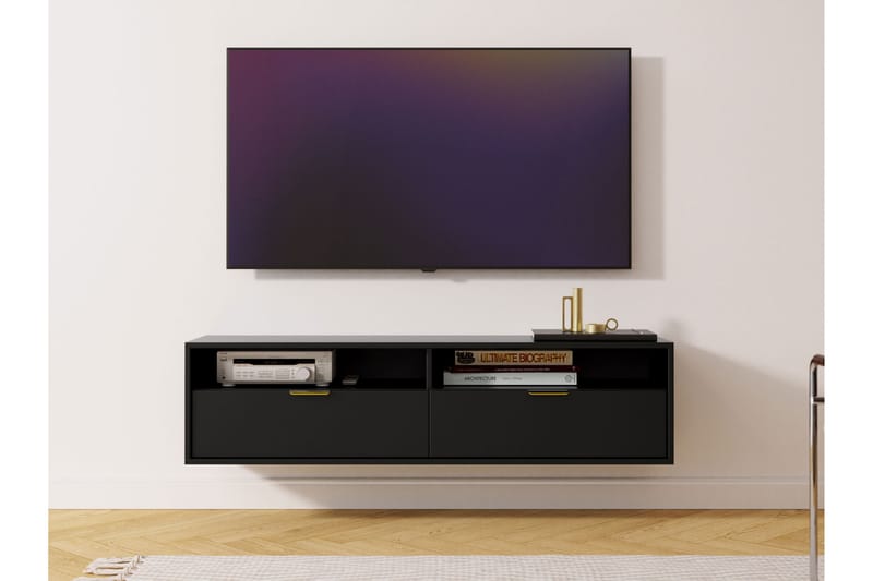 Kanon Tv-bänk 140 cm - Svart - Möbler - Tv möbel & mediamöbel - TV bänk & mediabänk