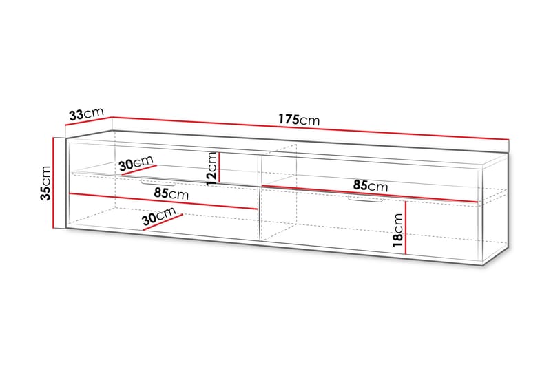 Kanon Tv-bänk 175 cm - Vit - Möbler - Tv möbel & mediamöbel - TV bänk & mediabänk