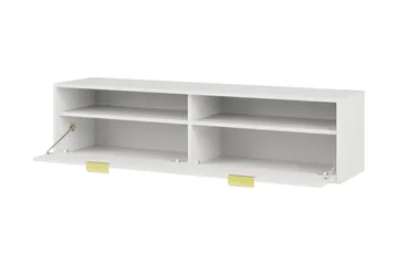 Kanon Vägghängd Tv Bänk 140 cm med Förvaring i Målat Trä - Vit - Möbler - Tv möbel & mediamöbel - TV bänk & mediabänk