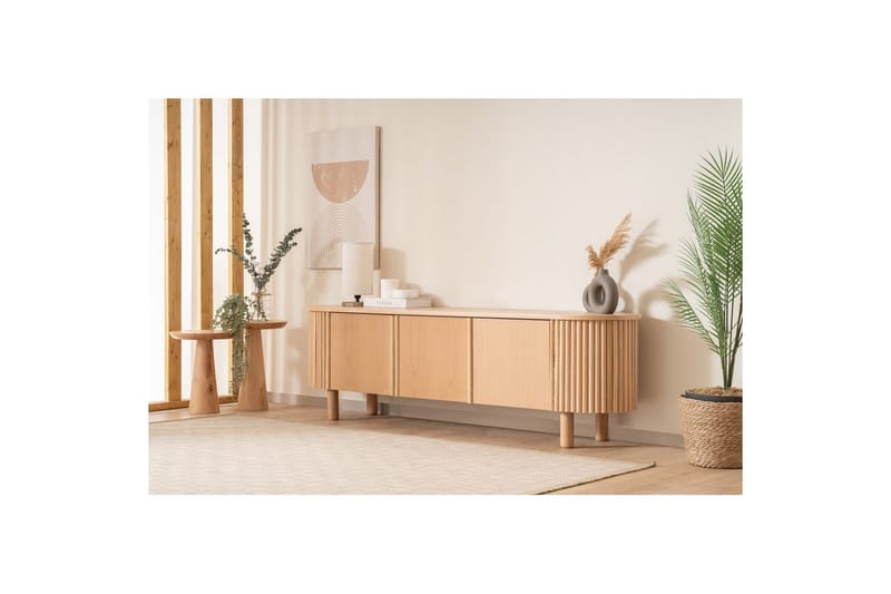 Karela Tv-bänk 180 cm - Ljusfärgat trä - Möbler - Tv möbel & mediamöbel - TV bänk & mediabänk