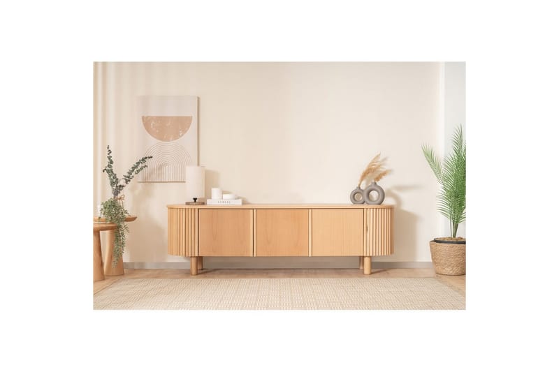 Karela Tv-bänk 180 cm - Ljusfärgat trä - Möbler - Tv möbel & mediamöbel - TV bänk & mediabänk