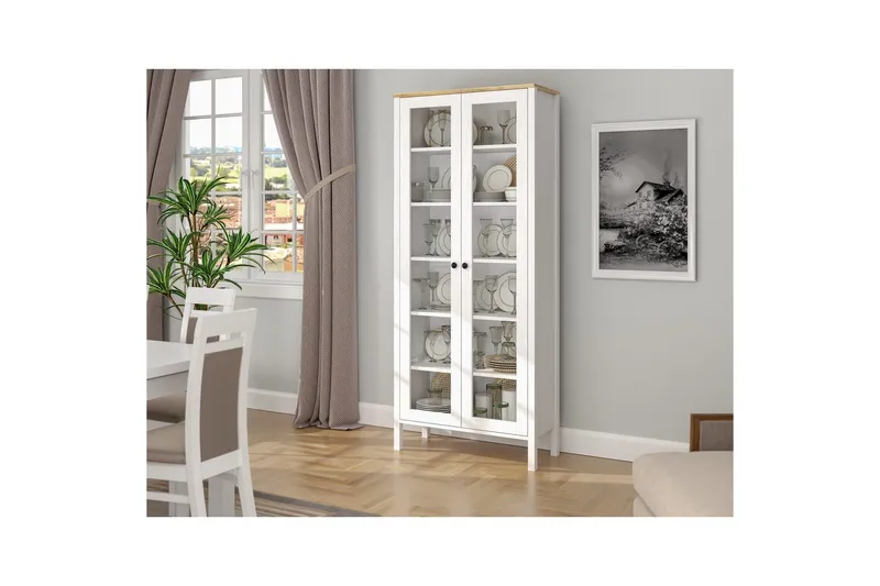 Kelric Bokhylla 83 cm - Natur/Vit - Förvaring - Hylla - Bokhylla