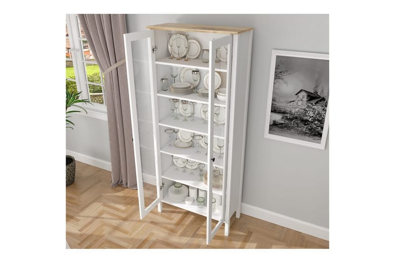 Kelric Bokhylla 83 cm - Natur/Vit - Förvaring - Hylla - Bokhylla