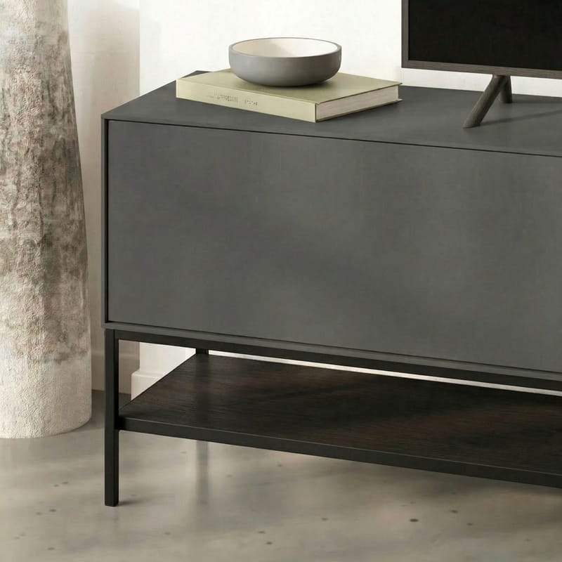 Kenvor Tv-bänk 180 cm - Antracit, Wood Black, Svart - Möbler - Tv möbel & mediamöbel - TV bänk & mediabänk