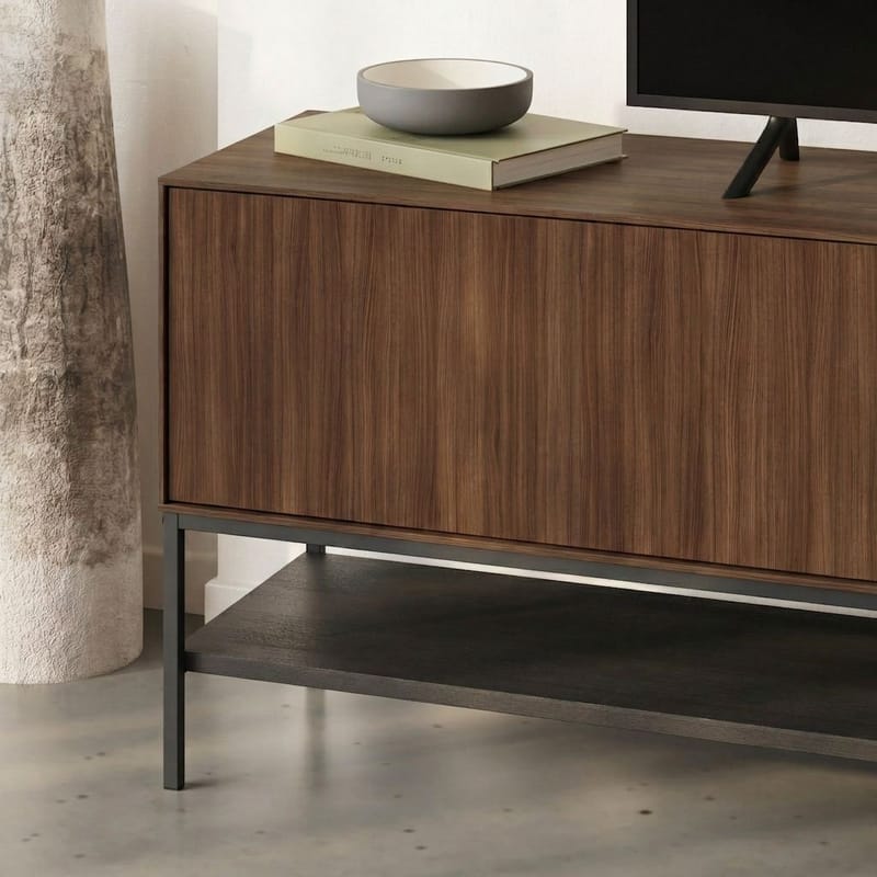 Kenvor Tv-bänk 180 cm - Milano Walnut, Wood Black, Black - Möbler - Tv möbel & mediamöbel - TV bänk & mediabänk