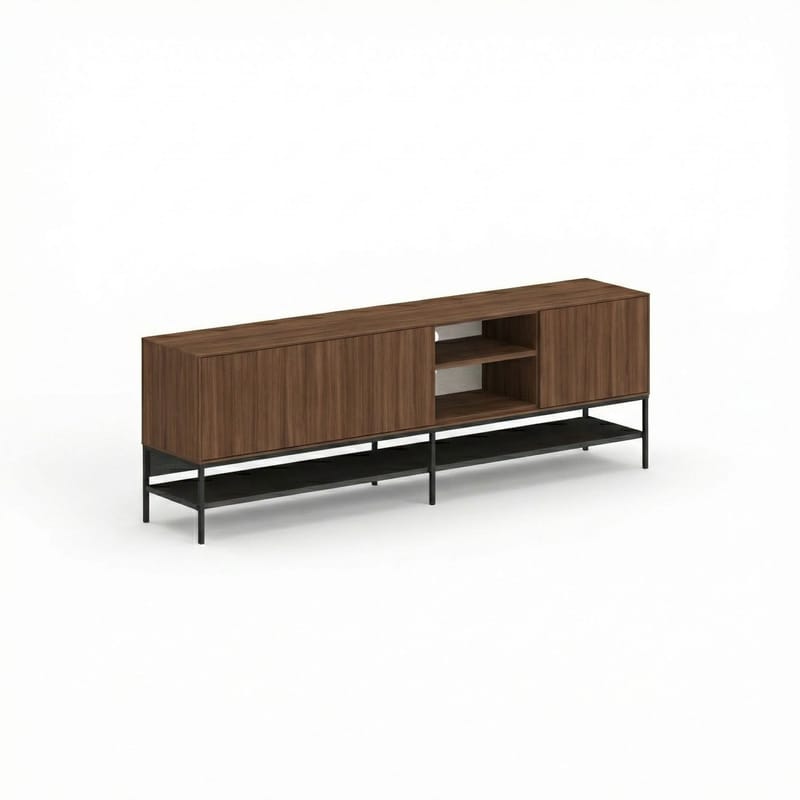 Kenvor Tv-bänk 180 cm - Milano Walnut, Wood Black, Black - Möbler - Tv möbel & mediamöbel - TV bänk & mediabänk