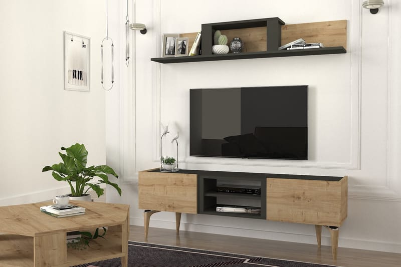 Kipera Tv-möbelset 154x36,8 cm Brun - Hanah Home - TV-möbelset