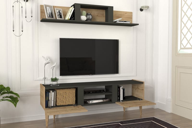 Kipera Tv-möbelset 154x36,8 cm Brun - Hanah Home - TV-möbelset