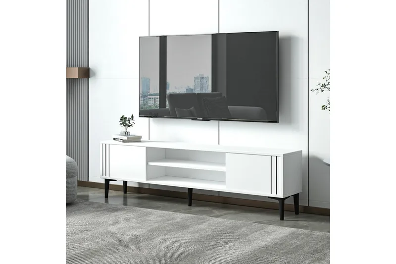 Klyne Tv-bänk 140 cm - Vit - Möbler - Tv möbel & mediamöbel - TV bänk & mediabänk