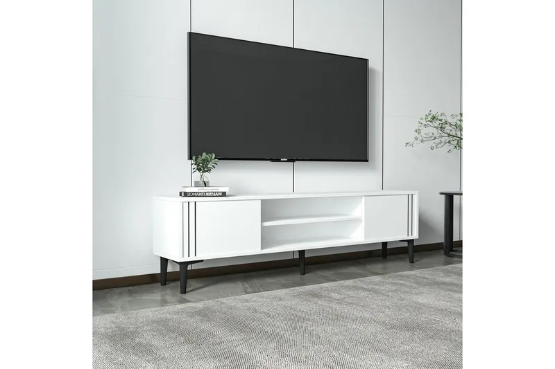 Klyne Tv-bänk 140 cm - Vit - Möbler - Tv möbel & mediamöbel - TV bänk & mediabänk