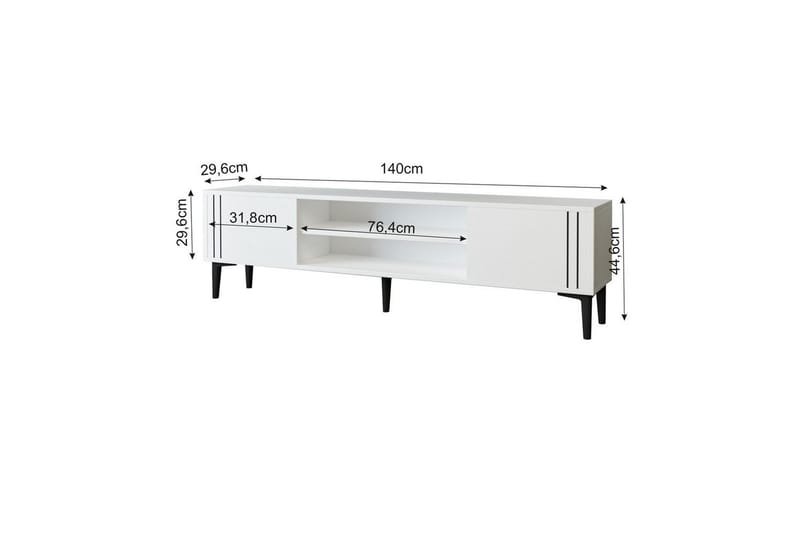 Klyne Tv-bänk 140 cm - Vit - Möbler - Tv möbel & mediamöbel - TV bänk & mediabänk