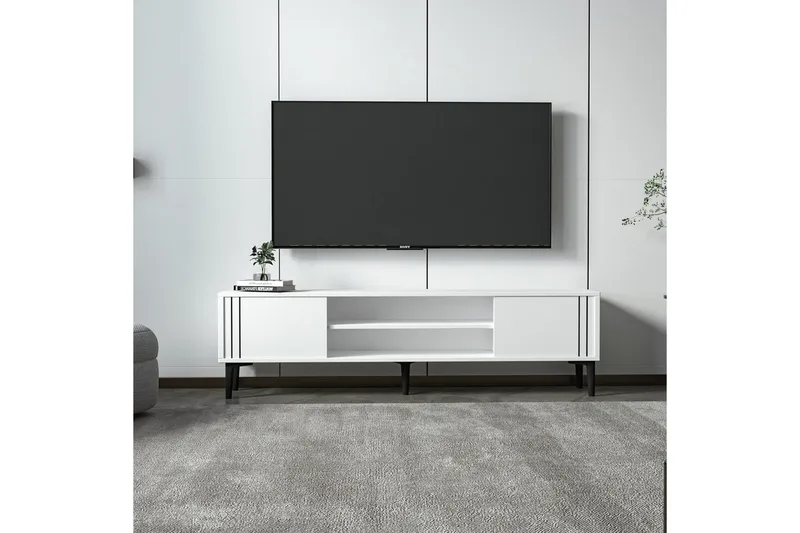 Klyne Tv-bänk 140 cm - Vit - Möbler - Tv möbel & mediamöbel - TV bänk & mediabänk
