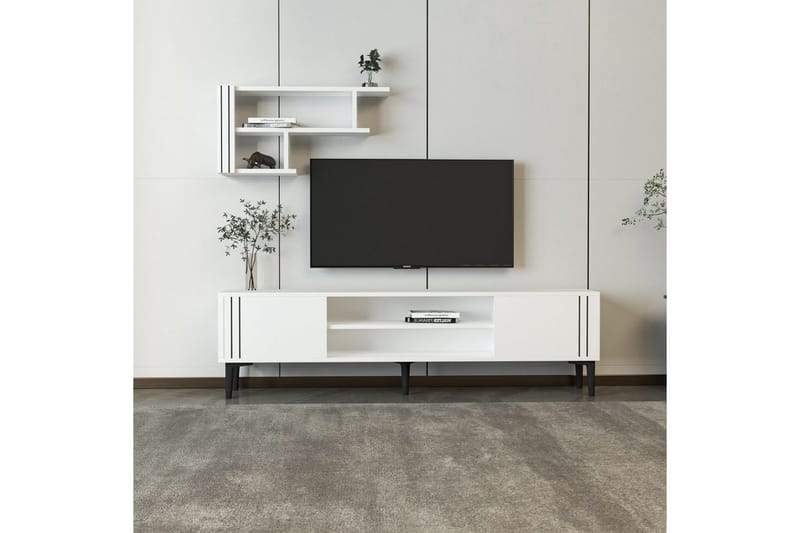 Klyne Tv-möbelset 140x29,6 cm - Vit - Möbler - Tv möbel & mediamöbel - TV-möbelset