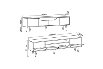 Kollumber Tv-stativ 180x30 cm - Brun/Antracit - Möbler - Tv möbel & mediamöbel - TV bänk & mediabänk