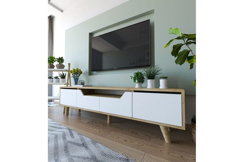 Kollumber Tv-stativ 180x30 cm - Brun/Vit - Möbler - Tv möbel & mediamöbel - Mediastativ & väggfäste