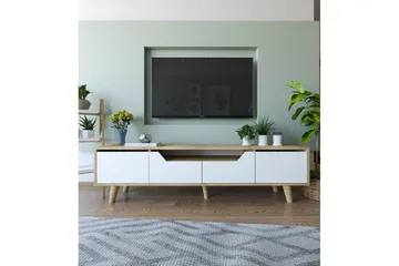Kollumber Tv-stativ 180x30 cm - Brun/Vit - Möbler - Tv möbel & mediamöbel - TV bänk & mediabänk