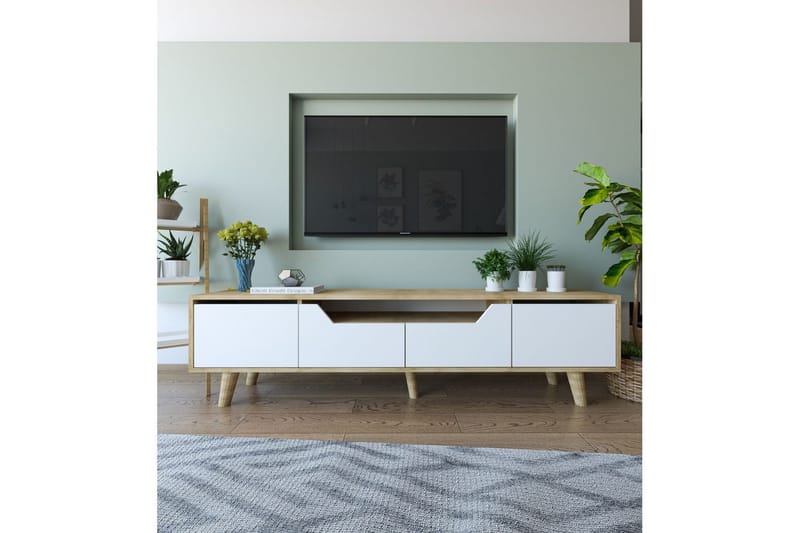 Kollumber Tv-stativ 180x30 cm - Brun/Vit - Möbler - Tv möbel & mediamöbel - Mediastativ & väggfäste