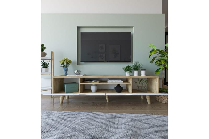 Kollumber Tv-stativ 180x30 cm - Brun/Vit - Möbler - Tv möbel & mediamöbel - Mediastativ & väggfäste