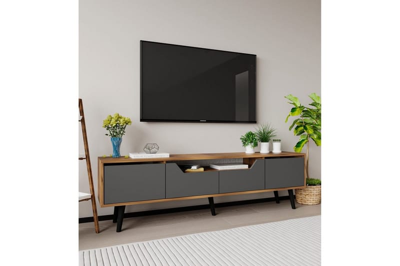 Kollumber Tv-stativ 180x30 cm - Valnöt/Antracit - Möbler - Tv möbel & mediamöbel - Mediastativ & väggfäste
