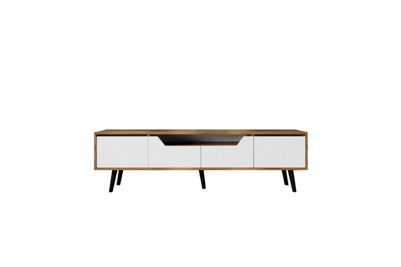 Kollumber Tv-stativ 180x30 cm, Valnöt/Vit