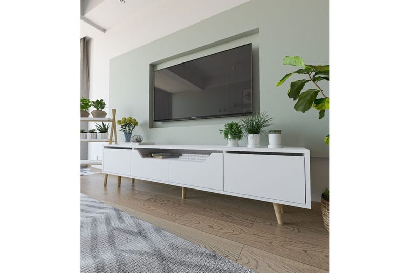 Kollumber Tv-stativ 180x30 cm - Vit - Möbler - Tv möbel & mediamöbel - Mediastativ & väggfäste