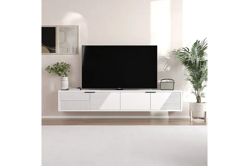 Kulwant Tv-bänk 180 cm - Vit - Möbler - Tv möbel & mediamöbel - TV bänk & mediabänk