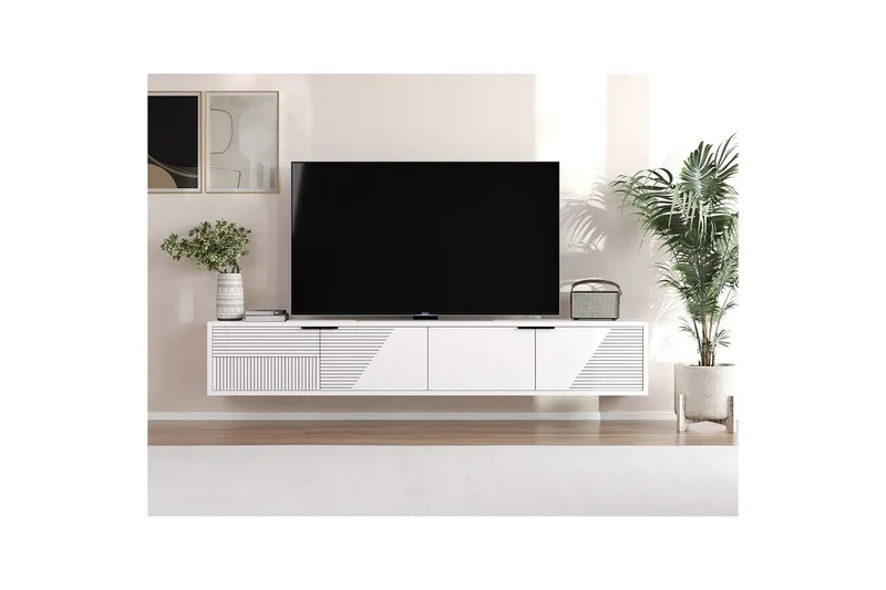Kulwant Tv-bänk 180 cm - Vit - Möbler - Tv möbel & mediamöbel - TV bänk & mediabänk