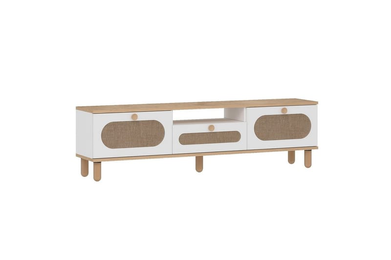 Kumail Tv-bänk 150 cm - Ek/Vit - Möbler - Tv möbel & mediamöbel - TV bänk & mediabänk
