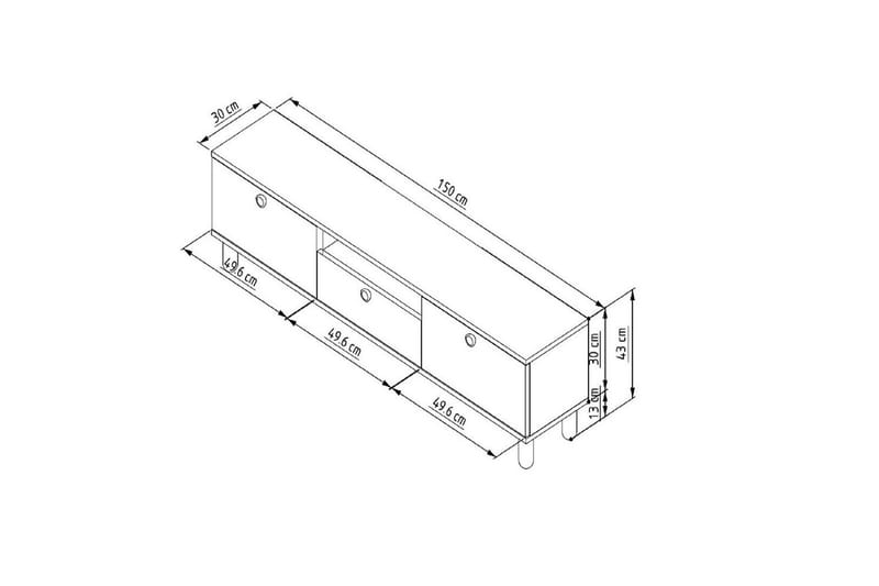 Kumail Tv-bänk 150 cm - Ek/Vit - Möbler - Tv möbel & mediamöbel - TV bänk & mediabänk