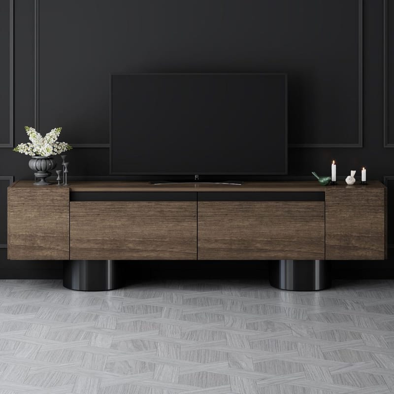 Kumail Tv-bänk 180 cm - Brun/Svart - Möbler - Tv möbel & mediamöbel - TV bänk & mediabänk