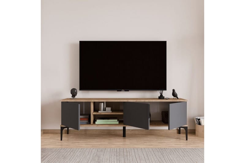 Kunar Tv-bänk 180 cm - Antracit - Möbler - Tv möbel & mediamöbel - TV bänk & mediabänk