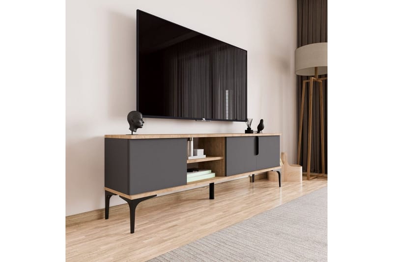 Kunar Tv-bänk 180 cm - Antracit - Möbler - Tv möbel & mediamöbel - TV bänk & mediabänk