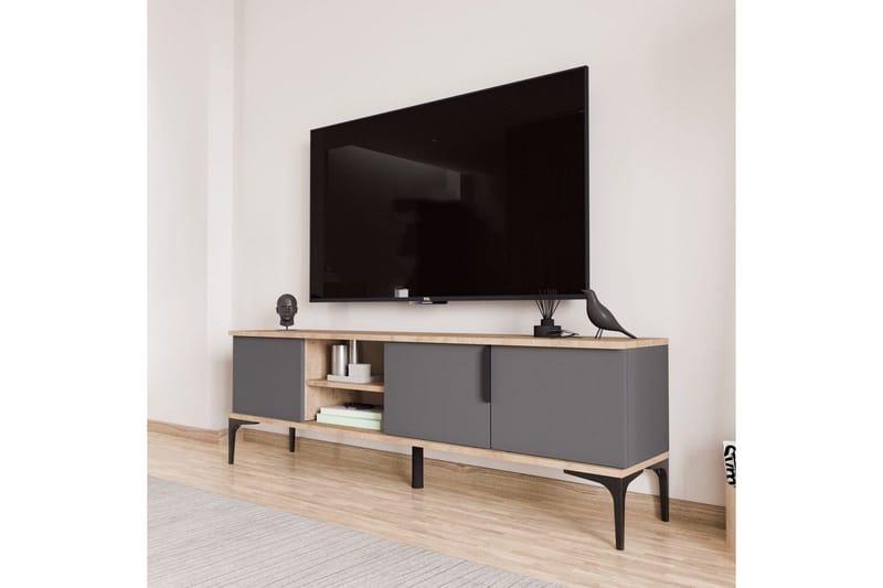 Kunar Tv-bänk 180 cm - Antracit - Möbler - Tv möbel & mediamöbel - TV bänk & mediabänk