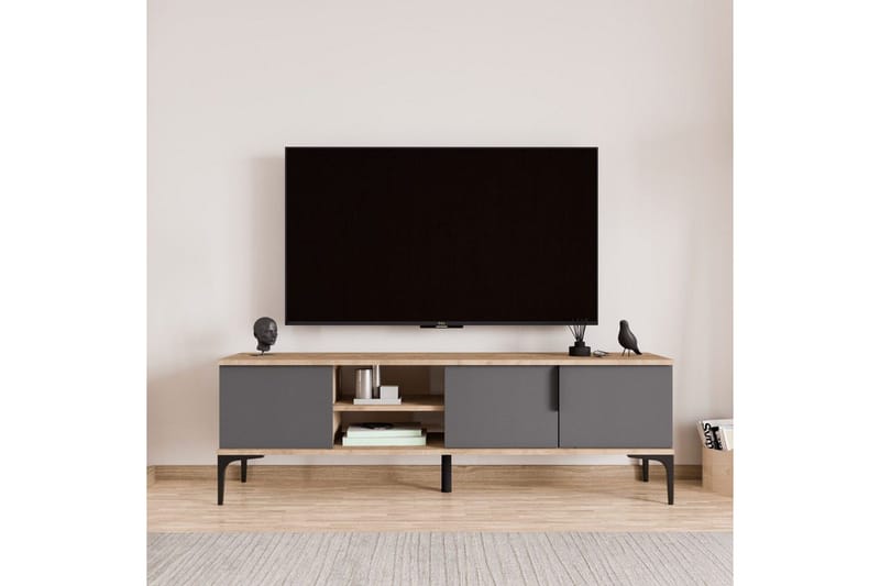 Kunar Tv-bänk 180 cm - Antracit - Möbler - Tv möbel & mediamöbel - TV bänk & mediabänk