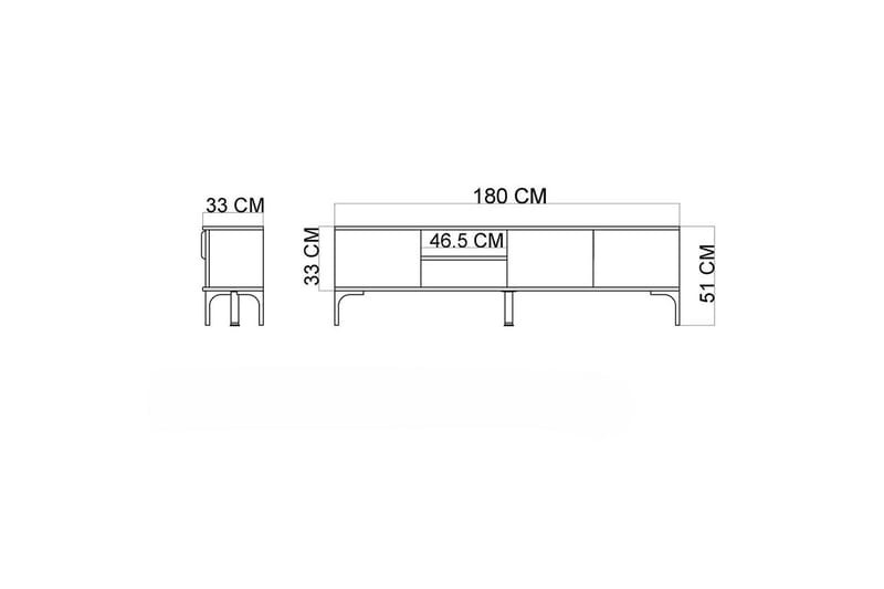 Kunar Tv-bänk 180 cm - Vit - Möbler - Tv möbel & mediamöbel - TV bänk & mediabänk