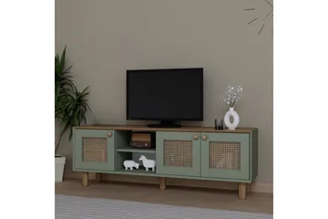 Kuniyoshi Golvstående Tv-bänk 160 cm med Förvaring i Målat Trä - Grön - Möbler - Tv möbel & mediamöbel - TV bänk & mediabänk