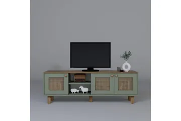 Kuniyoshi Golvstående Tv-bänk 160 cm med Förvaring i Målat Trä - Grön - Möbler - Tv möbel & mediamöbel - TV bänk & mediabänk
