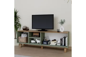 Kuniyoshi Golvstående Tv Bänk 160 cm med Förvaring i Målat Trä - Ljusgrön - Möbler - Tv möbel & mediamöbel - TV bänk & mediabänk