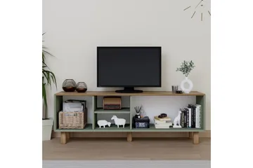 Kuniyoshi Golvstående Tv Bänk 160 cm med Förvaring i Målat Trä - Ljusgrön - Möbler - Tv möbel & mediamöbel - TV bänk & mediabänk